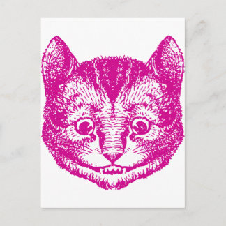Postal Cheshire Cat Tinta Rosa