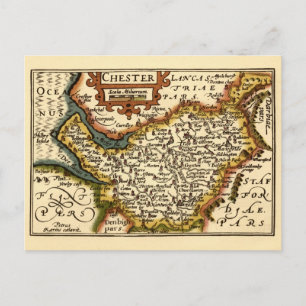 Postal Cheshire (Chester) Condado de Inglaterra Mapa Anti