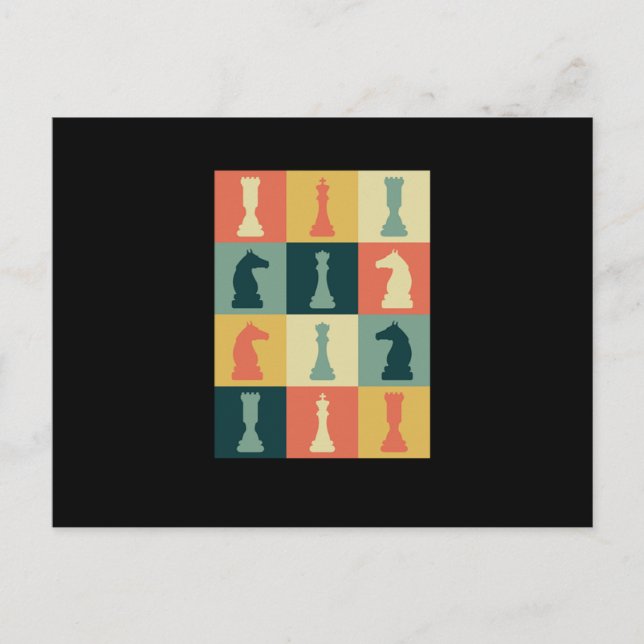 Postal Chess Pieces Vintage Retro Checkmate Board Gift (Anverso)