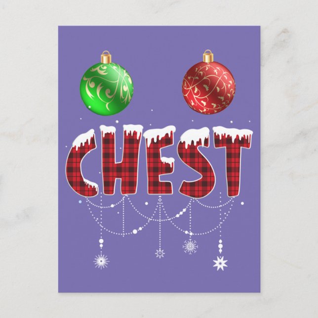 Postal Chest Nuts Christmas Red Plaid Matching Couple Che (Anverso)