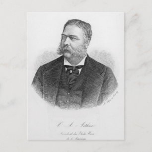 Postal Chester Alan Arthur, grabado por A. Weger