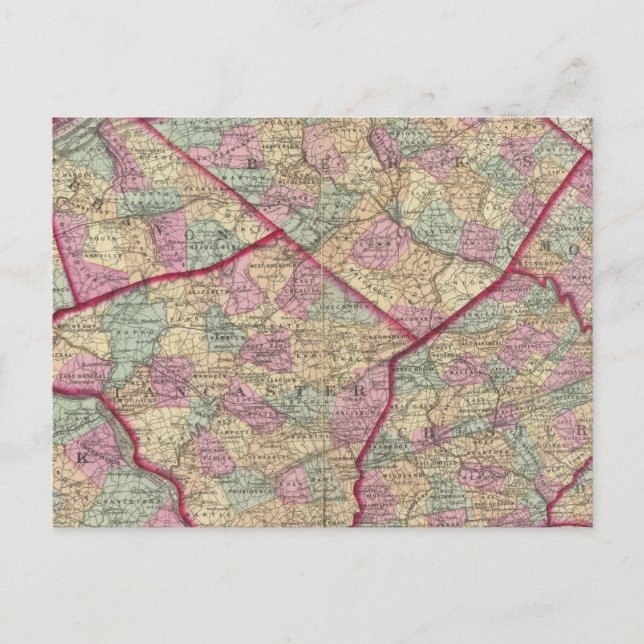 Postal Chester, Dauphin, Berks, Líbano (Anverso)