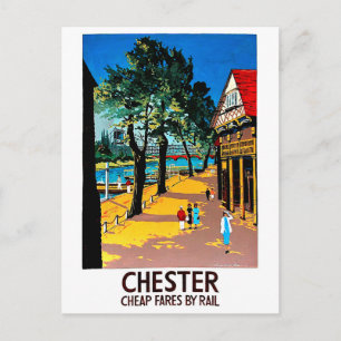 Postal Chester, Inglaterra, muelle de la ciudad, estación