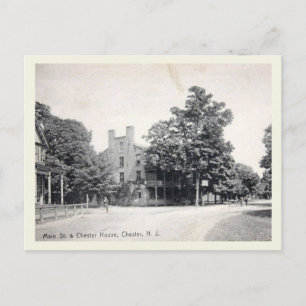Postal Chester NJ, calle principal, estilo vintage