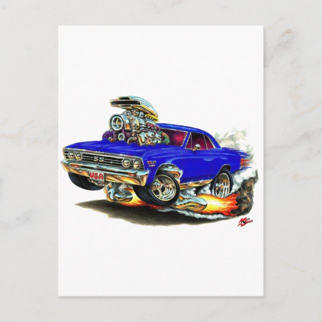Postal Chevelle Blue Car 1967 (Anverso)