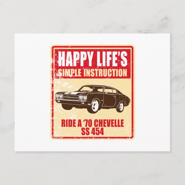 Postal Chevelle Chevelle SS 454 de 1970 (Anverso)