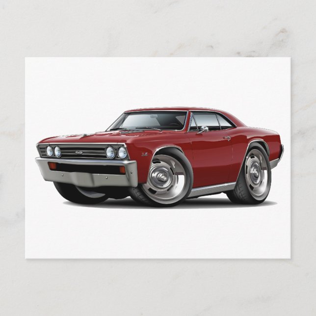 Postal Chevelle Maroon Car 1967 (Anverso)