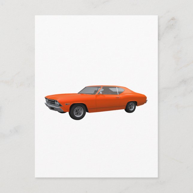 Postal Chevelle SS de 1969: Fin de naranja (Anverso)