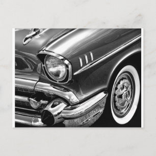 Postal Chevrolet 1957 Aire negro y blanco