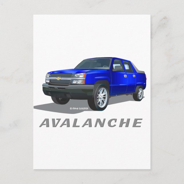 Postal Chevrolet Avalanche Blue (Anverso)