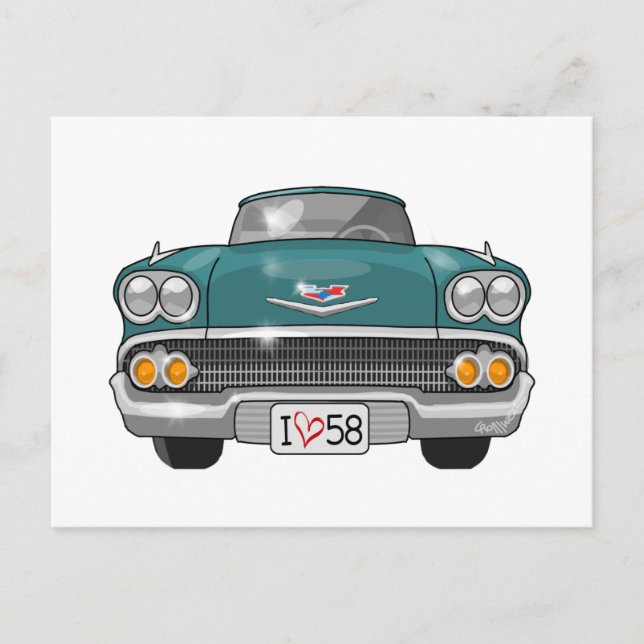 Postal Chevrolet Impala 1958 (Anverso)