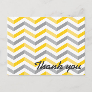 Postal Chevron amarillo y gris gracias