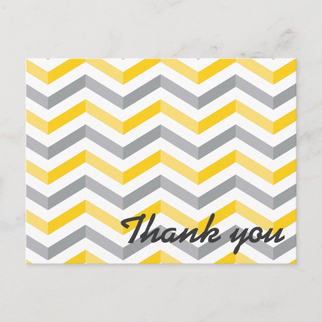 Postal Chevron amarillo y gris gracias (Anverso)