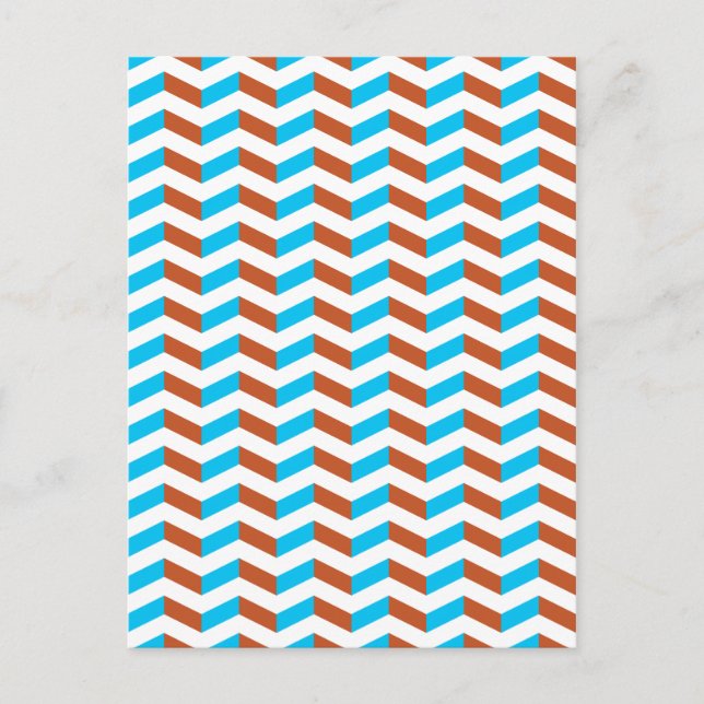 Postal Chevron azul y rojo 3D (Anverso)
