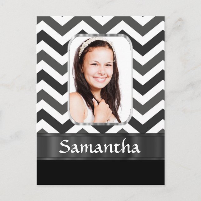 Postal Chevron blanco y negro (Anverso)