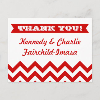 Postal Chevron Boda Gracias Cartas