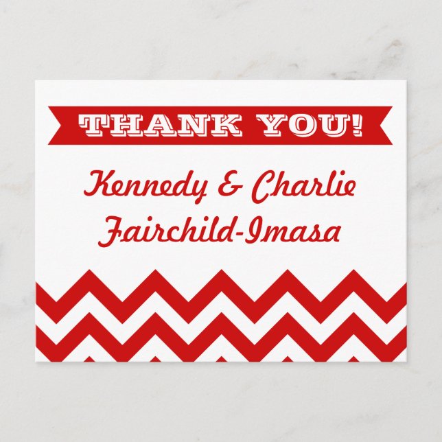 Postal Chevron Boda Gracias Cartas (Anverso)