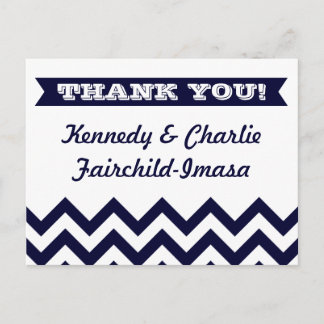 Postal Chevron Boda Gracias Cartas