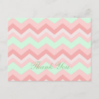 chevron de la menta coralina moderna boda gracias