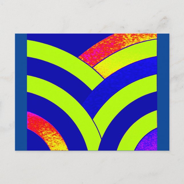 Postal chevrons curvos de moda contemporánea (Anverso)