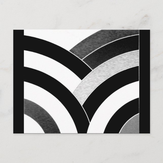 Postal chevrons curvos de moda contemporánea (Anverso)