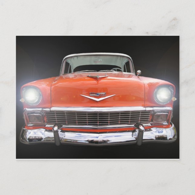 POSTAL CHEVY 1956 "LUCES ENCENDIDAS" (Anverso)