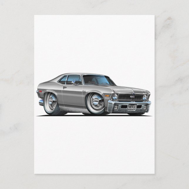 Postal Chevy Nova Silver Car (Anverso)