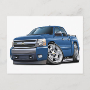 Postal Chevy Silverado Dualcab Camión de granito azul