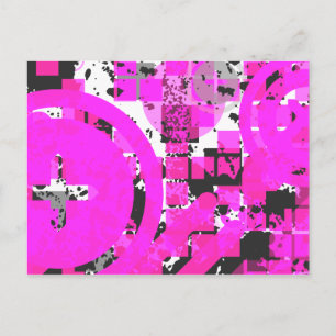 Postal chex estropeado rosa caliente :