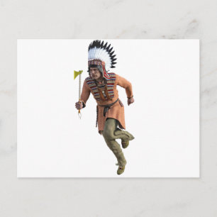 Postal Cheyenne Warrior Chief Running