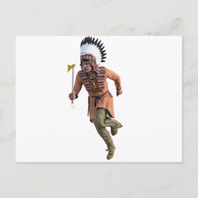 Postal Cheyenne Warrior Chief Running (Anverso)