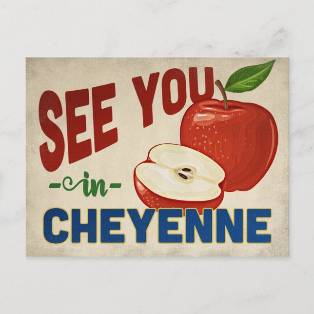 Postal Cheyenne Wyoming Apple - Viajes de época (Anverso)