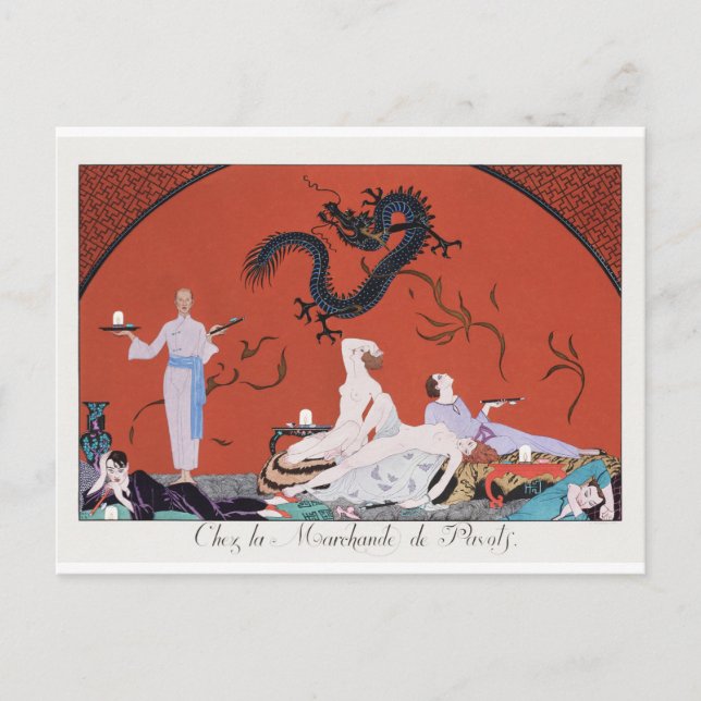 Postal Chez la Marchande de Pavots (1920) (Anverso)