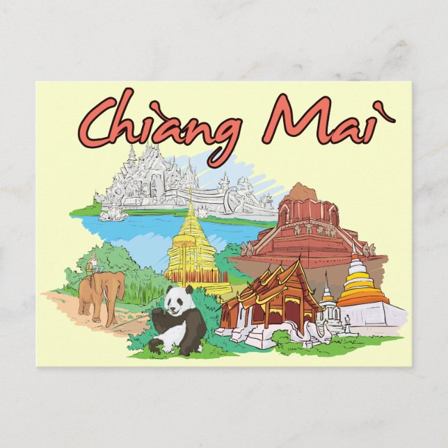 Postal Chiang Mai, ciudad famosa de Tailandia (Anverso)