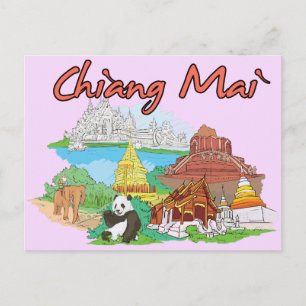 Postal Chiang Mai, Tailandia famoso viaje