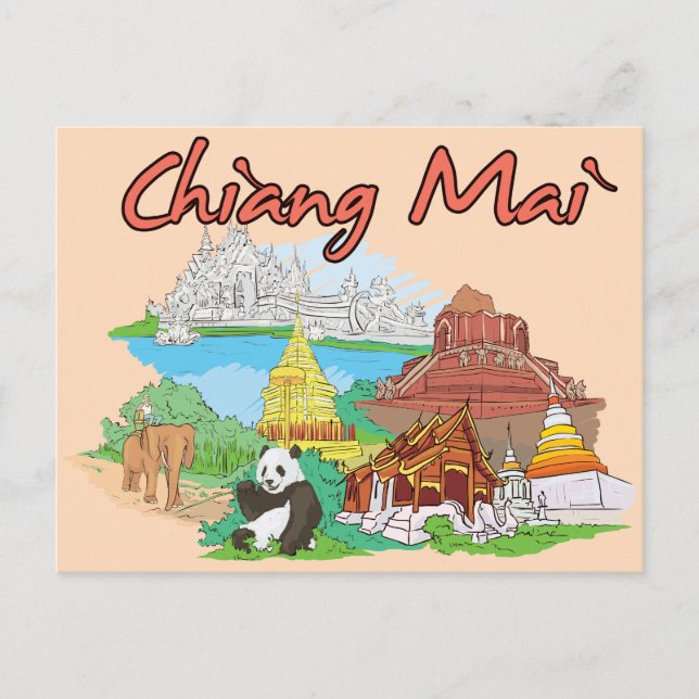 Postal Chiang Mai, Tailandia famoso viaje (Anverso)
