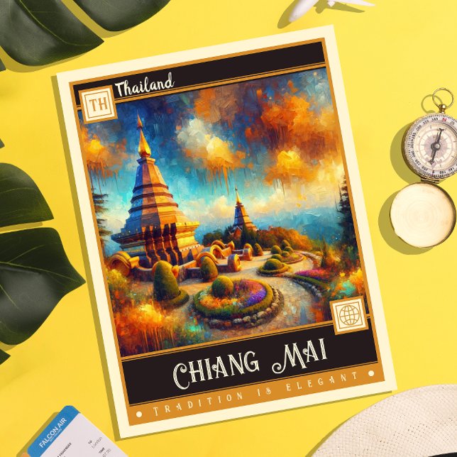 Postal Chiang Mai, Tailandia | Pintura de época (Subido por el creador)
