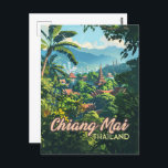 Postal Chiang Mai Tailandia Templos de Asia Montañas Vint<br><div class="desc">Los templos y montañas de Chiang Mai en el norte de Tailandia. Chiang Mai, Tailandia, fundada en 1296 como la capital del Reino de Lanna, es una joya cultural e histórica ubicada en el norte de Tailandia. Entre los lugares de interés más importantes se encuentran el Templo Wat Phra That...</div>