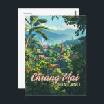 Postal Chiang Mai Tailandia Templos de Asia Montañas Vint<br><div class="desc">Los templos y montañas de Chiang Mai en el norte de Tailandia. Chiang Mai, Tailandia, fundada en 1296 como la capital del Reino de Lanna, es una joya cultural e histórica ubicada en el norte de Tailandia. Entre los lugares de interés más importantes se encuentran el Templo Wat Phra That...</div>