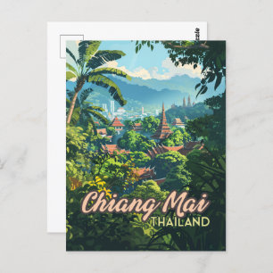 Postal Chiang Mai Tailandia Templos de Asia Montañas Vint