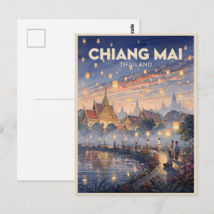Postal Chiang Mai Tailandia Viaje Vintage