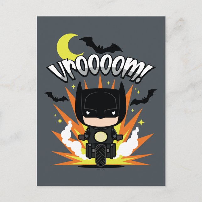 Postal Chibi Batman Batcycle (Anverso)