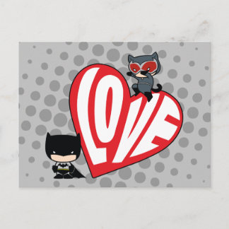 Postal Chibi Catwoman salta sobre Batman