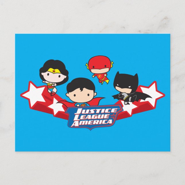 Postal Chibi Justice League of America Stars (Anverso)