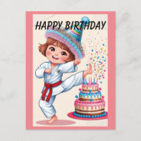 Chibi pateando pastel de cumpleaños