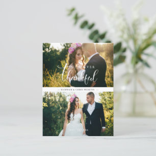 Postal Chic 2 Photos Bride & Groom Collage Hand Lettered