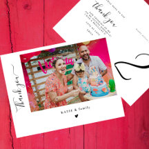 Chic Agradecimiento de Fiesta de Cumpleaños con Fo