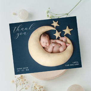 Postal Chic Agradecimiento de Foto Completa para Baby Sho