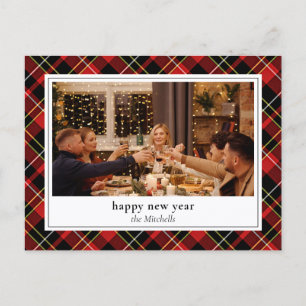 Postal Chic Año Nuevo personalizado Rojo Negro Blanco Ama
