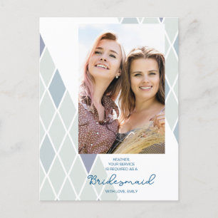 Postal Chic Bridesmaid Elegant Abstract Photo Proposal